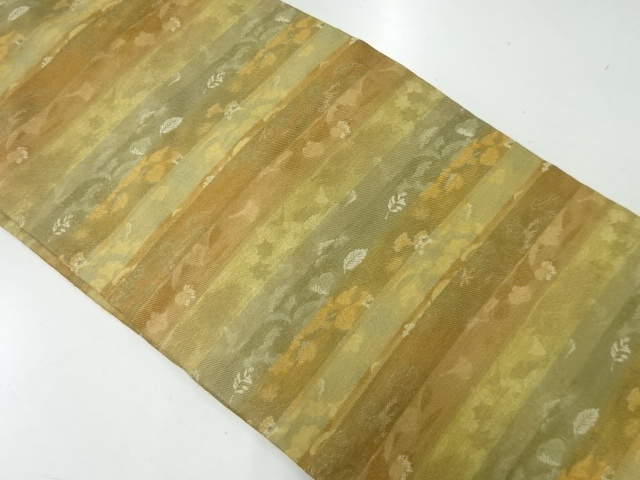 JAPANESE NAGOYA OBI / WOVEN FLORAL PLANTS